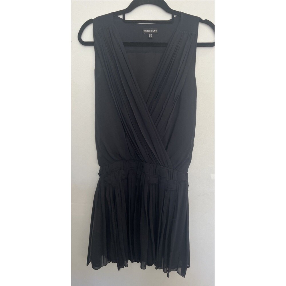 Warehouse Sleeveless mini Dress Boho Cottage Core Feminine Blue